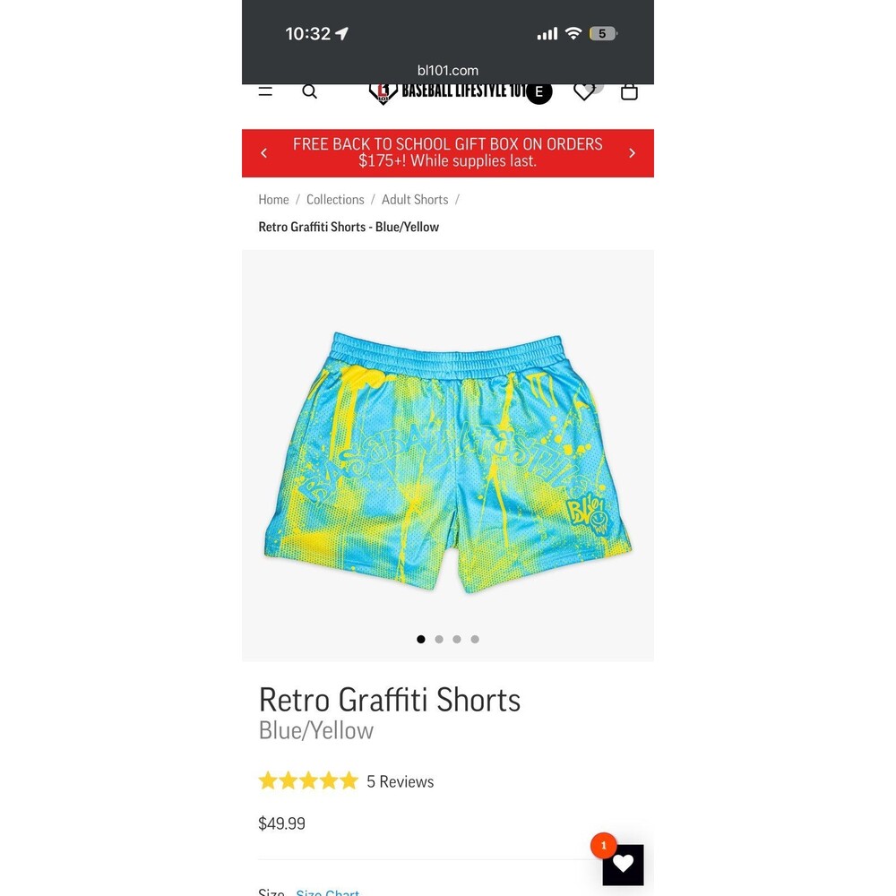 Baseball lifestyle 101 Shorts ADULT MEDIUM